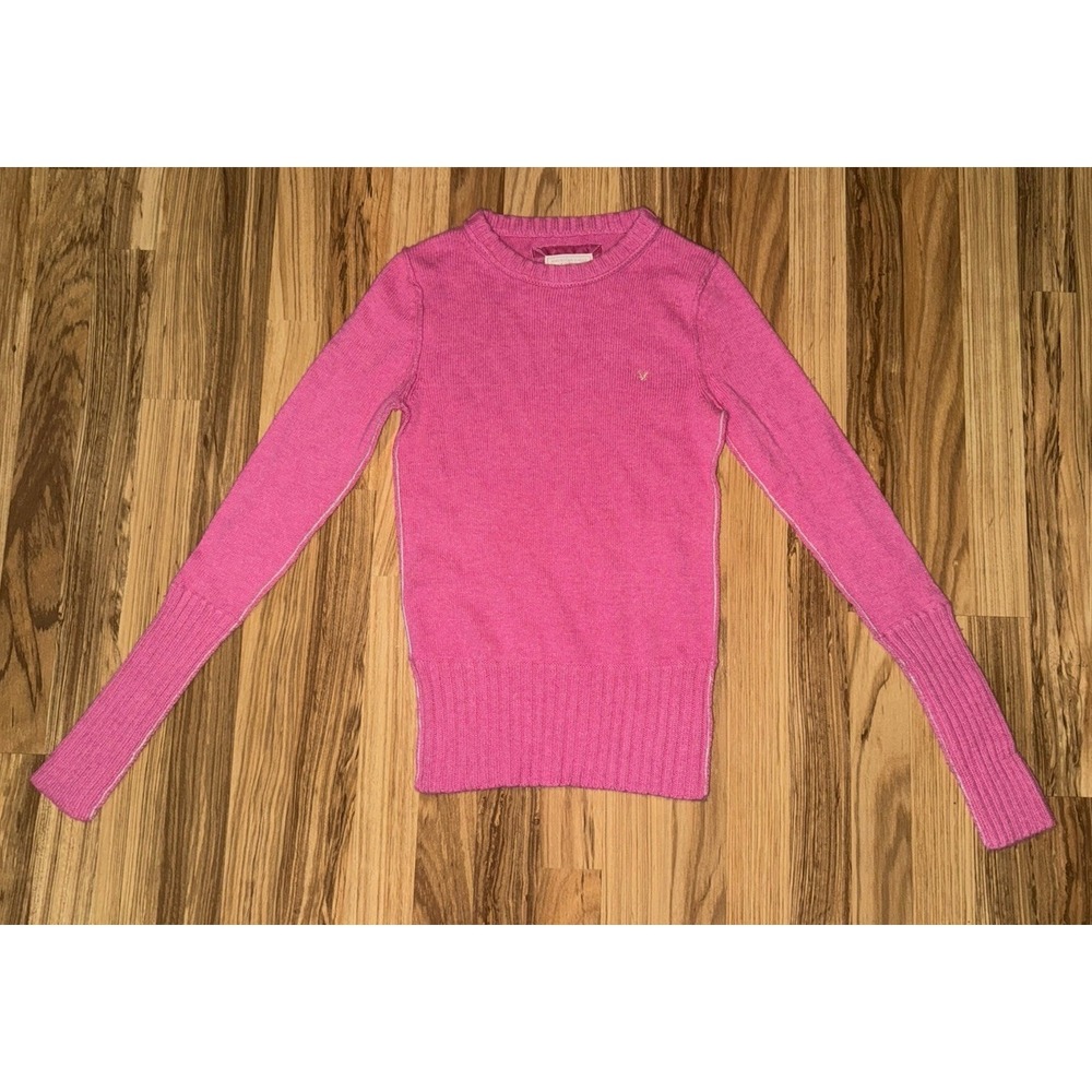 Vtg Y2K 90s American Eagle Sweater Small Wool Blend Pullover Crew‎ Ribbed Grunge